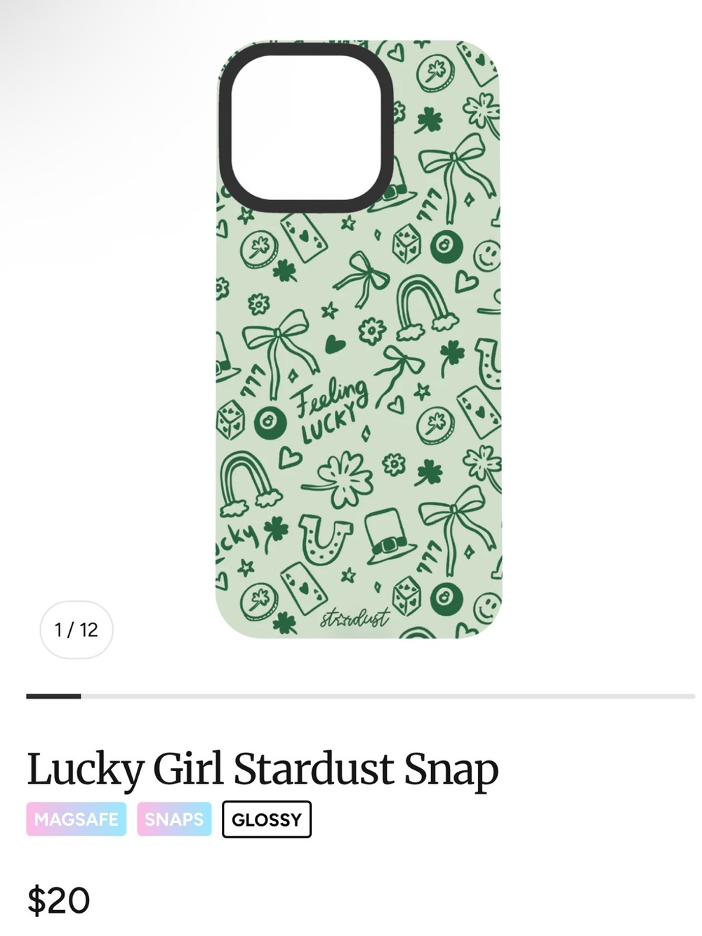 Lucky Girl Stardust Snap iPhone 16 Pro Max and MagSafe Ring